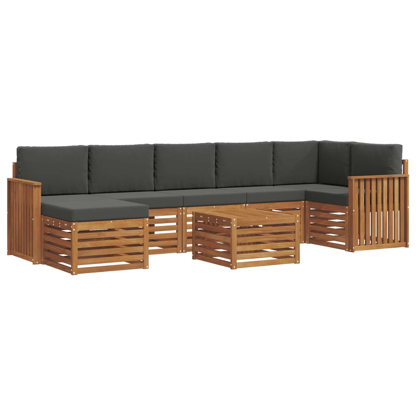 Set di divani da esterno con cuscino 8 pcs Naturale e Antracite