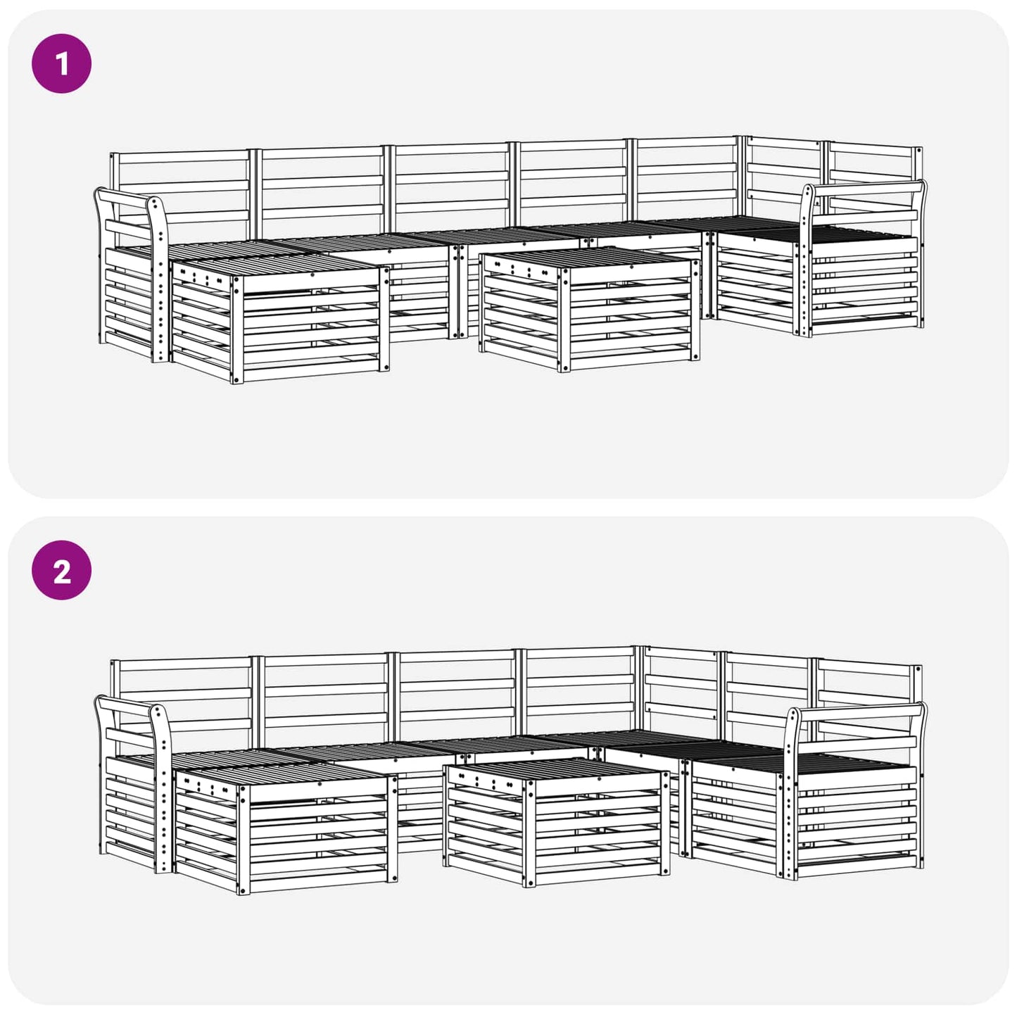 Set di divani da esterno 8 pcs Naturale | homemem39