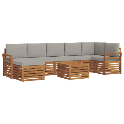 Set di divani da esterno 8 pcs Grigio Naturale e Chiaro | homemem39
