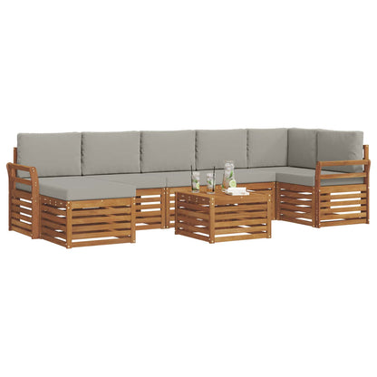 Set di divani da esterno 8 pcs Grigio Naturale e Chiaro | homemem39