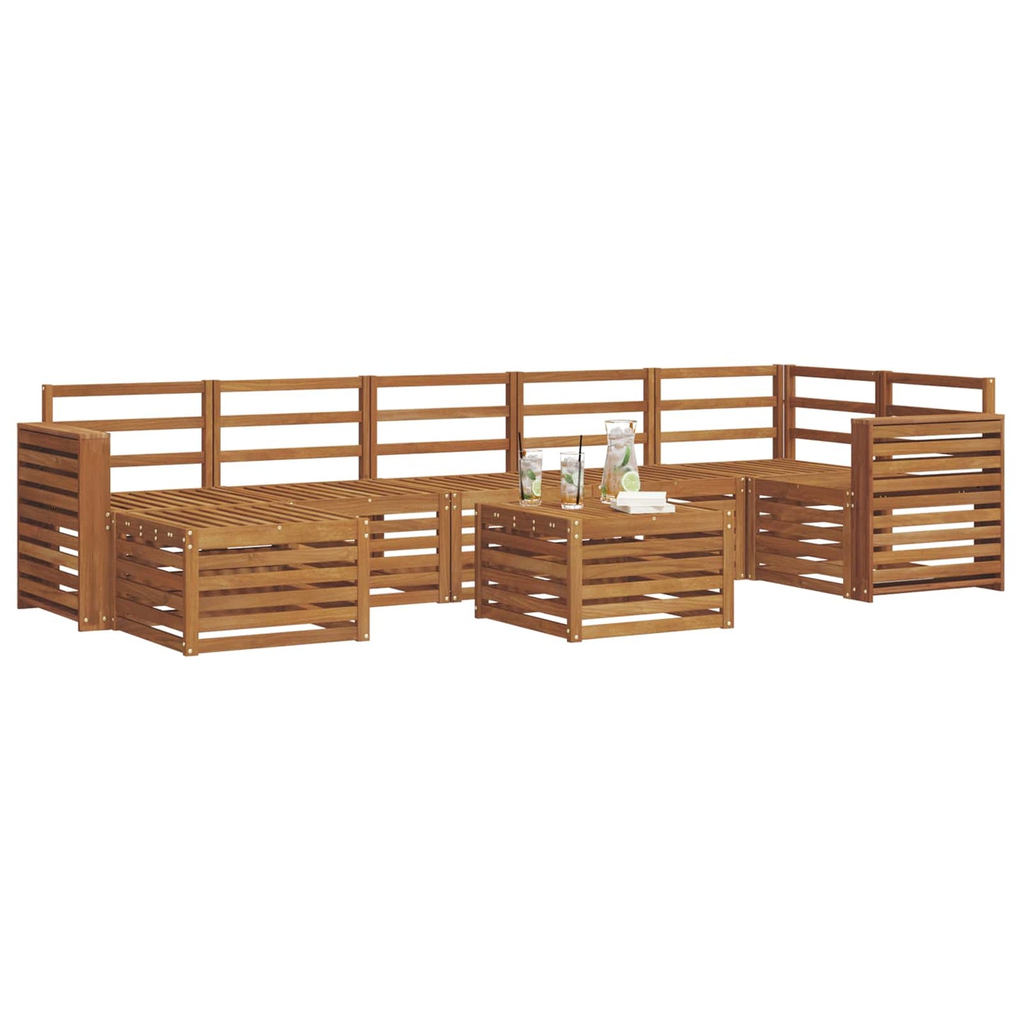 Set di divani da esterno 8 pcs Naturale