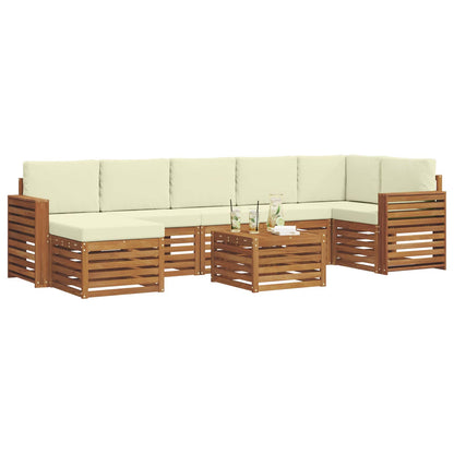 Set di divani da esterno con cuscino 8 pcs Naturale e Crema