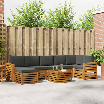 Set di divani da esterno con cuscino 8 pcs Naturale e Antracite | homemem39