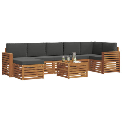 Set di divani da esterno con cuscino 8 pcs Naturale e Antracite
