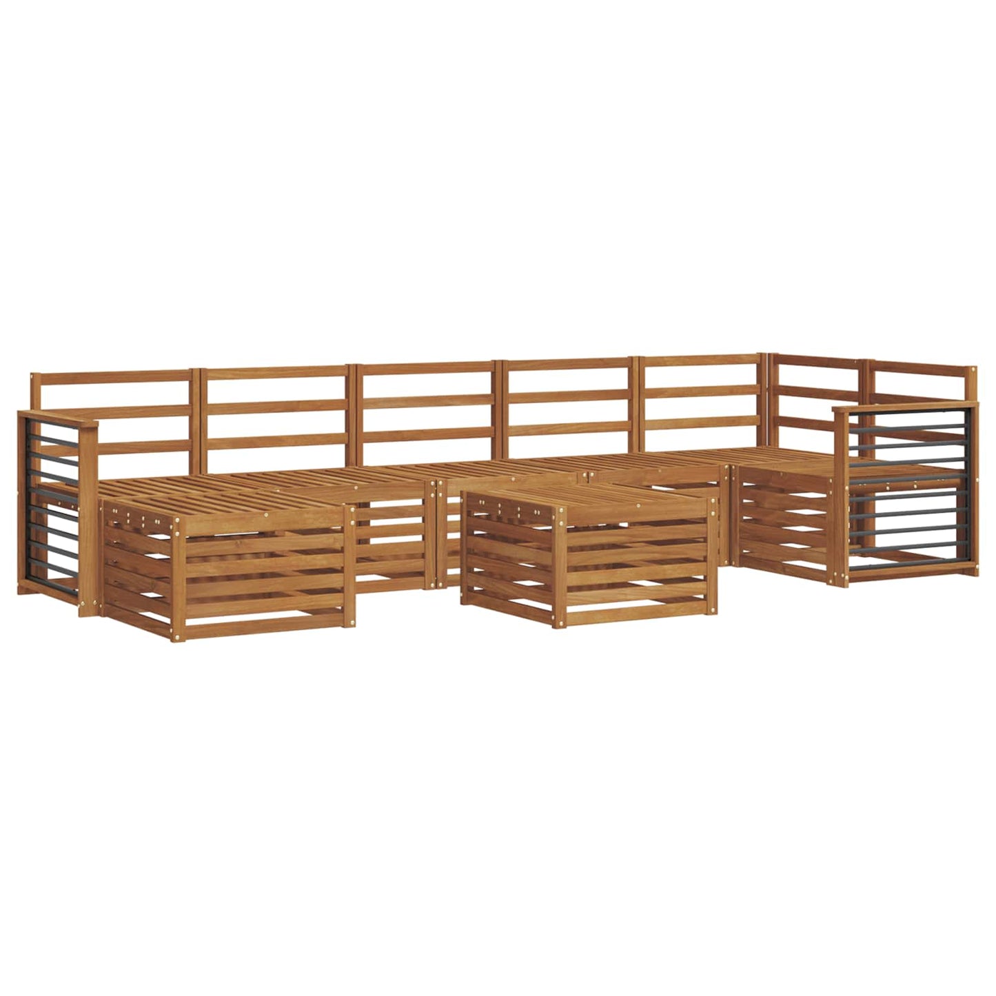Set divani 8 pcs Naturale Legno di Acacia Massello | homemem39