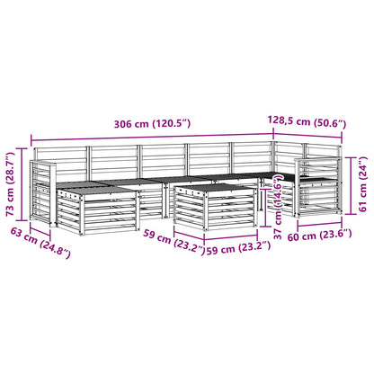 Set divani 8 pcs Naturale Legno di Acacia Massello