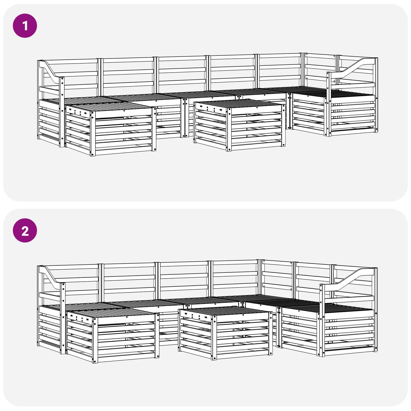 Set di divani da esterno 8 pcs Naturale | homemem39