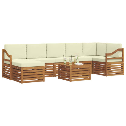Set di divani da esterno con cuscino 8 pcs Naturale e Crema | homemem39