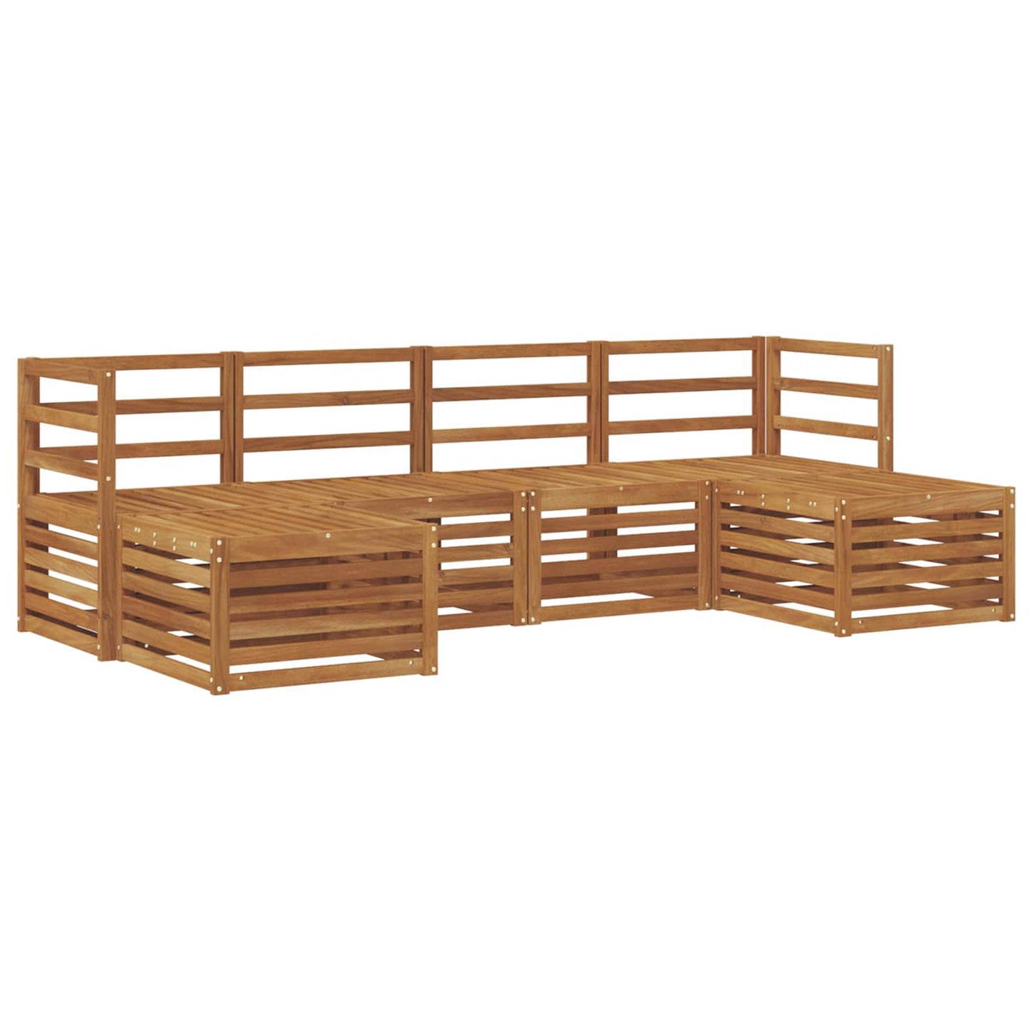 Set divani 6 pcs Naturale Legno di Acacia Massello