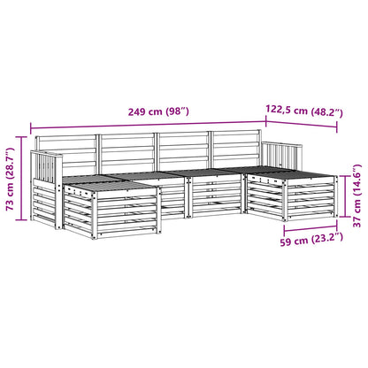 Set divani 6 pcs Naturale Legno di Acacia Massello | homemem39