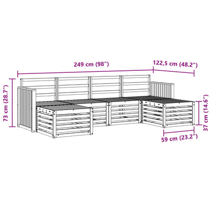 Set divani 6 pcs Naturale Legno di Acacia Massello | homemem39