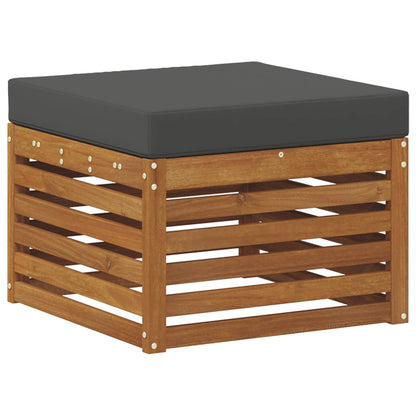 Set divani 6 pcs Naturale e Antracite Legno di Acacia Massello | homemem39