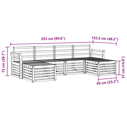 Set divani 6 pcs Naturale Legno di Acacia Massello | homemem39