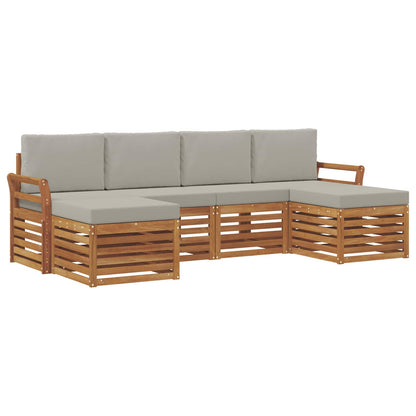 Set divani con cuscino 6 pcs Grigio Naturale e Chiaro | homemem39