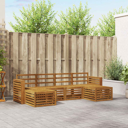 Set divani 6 pcs Naturale Legno di Acacia Massello