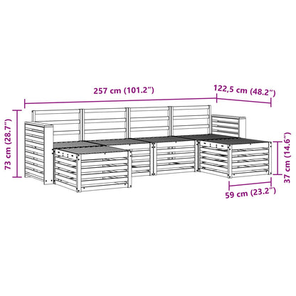 Set divani 6 pcs Naturale Legno di Acacia Massello