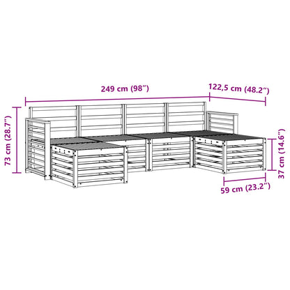 Set divani 6 pcs Naturale Legno di Acacia Massello | homemem39