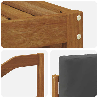 Set divani 6 pcs Naturale e Antracite Legno di Acacia Massello | homemem39