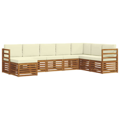 Set di divani da esterno con cuscino 8 pcs Naturale e Crema | homemem39