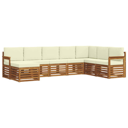Set di divani da esterno con cuscino 8 pcs Naturale e Crema