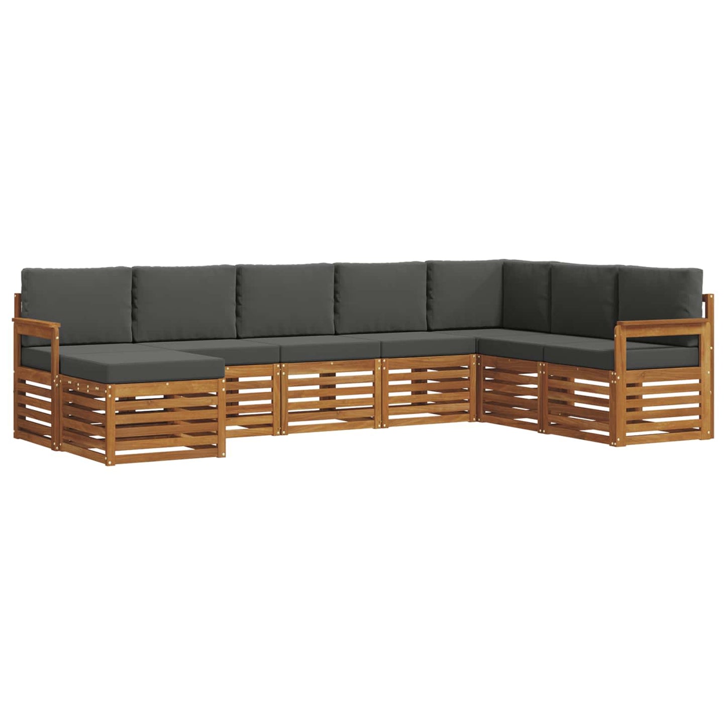 Set di divani da esterno con cuscino 8 pcs Naturale e Antracite