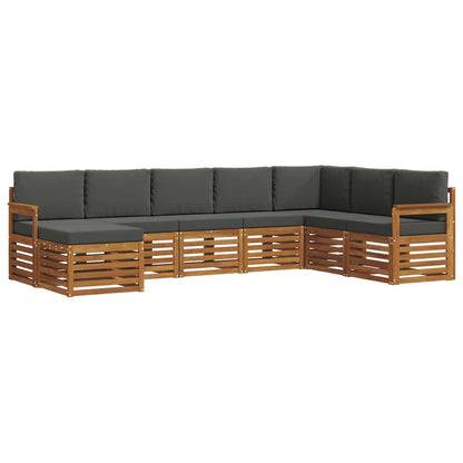 Set di divani da esterno con cuscino 8 pcs Naturale e Antracite
