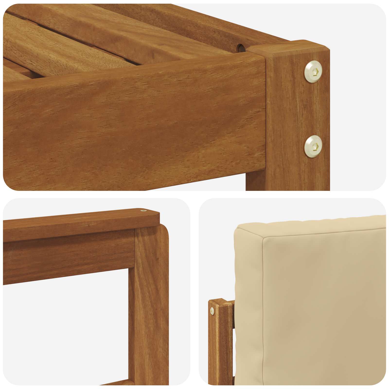 Set di divani da esterno con cuscino 8 pcs Naturale e Beige | homemem39