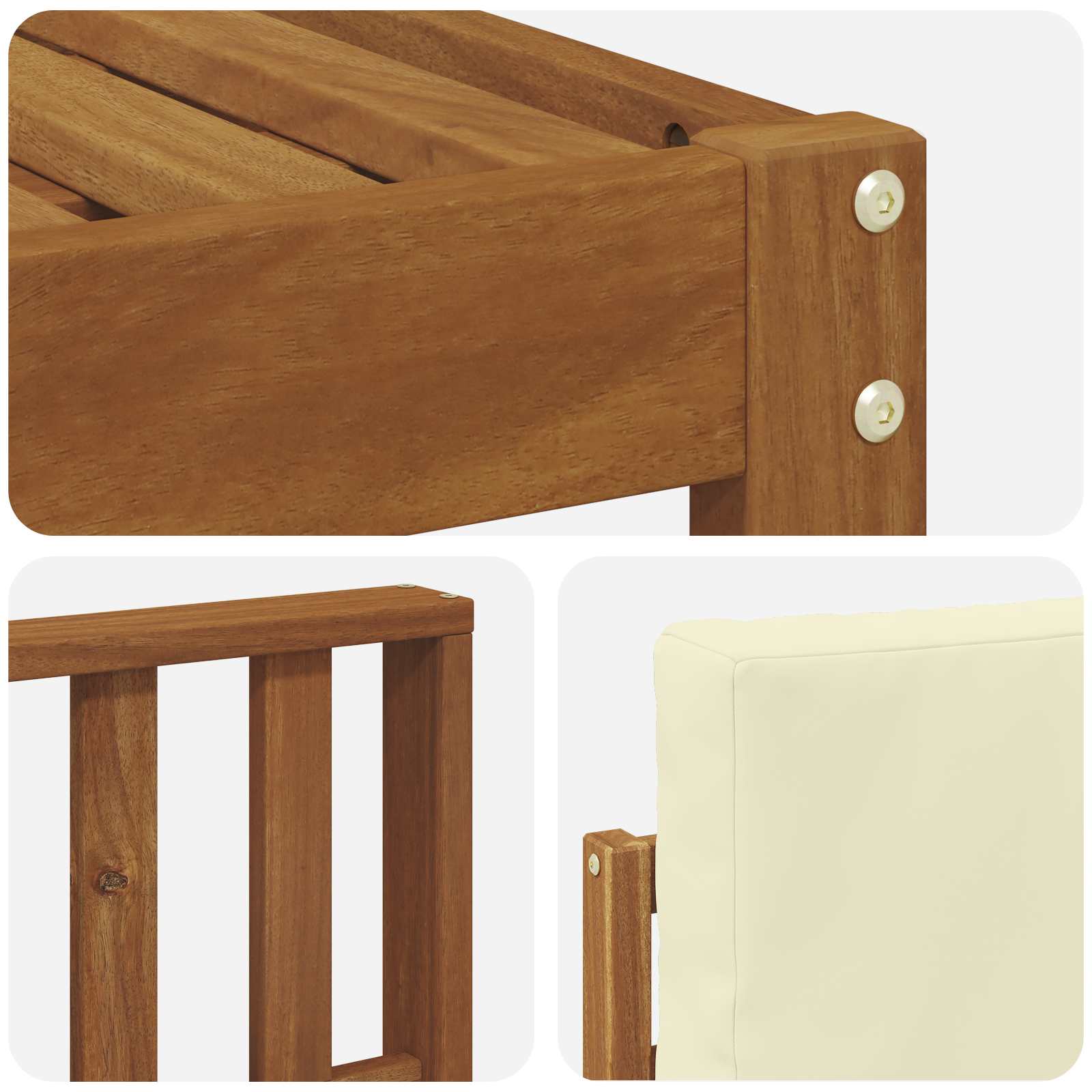 Set di divani da esterno con cuscino 8 pcs Naturale e Crema | homemem39