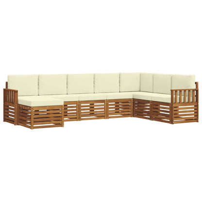 Set di divani da esterno con cuscino 8 pcs Naturale e Crema | homemem39