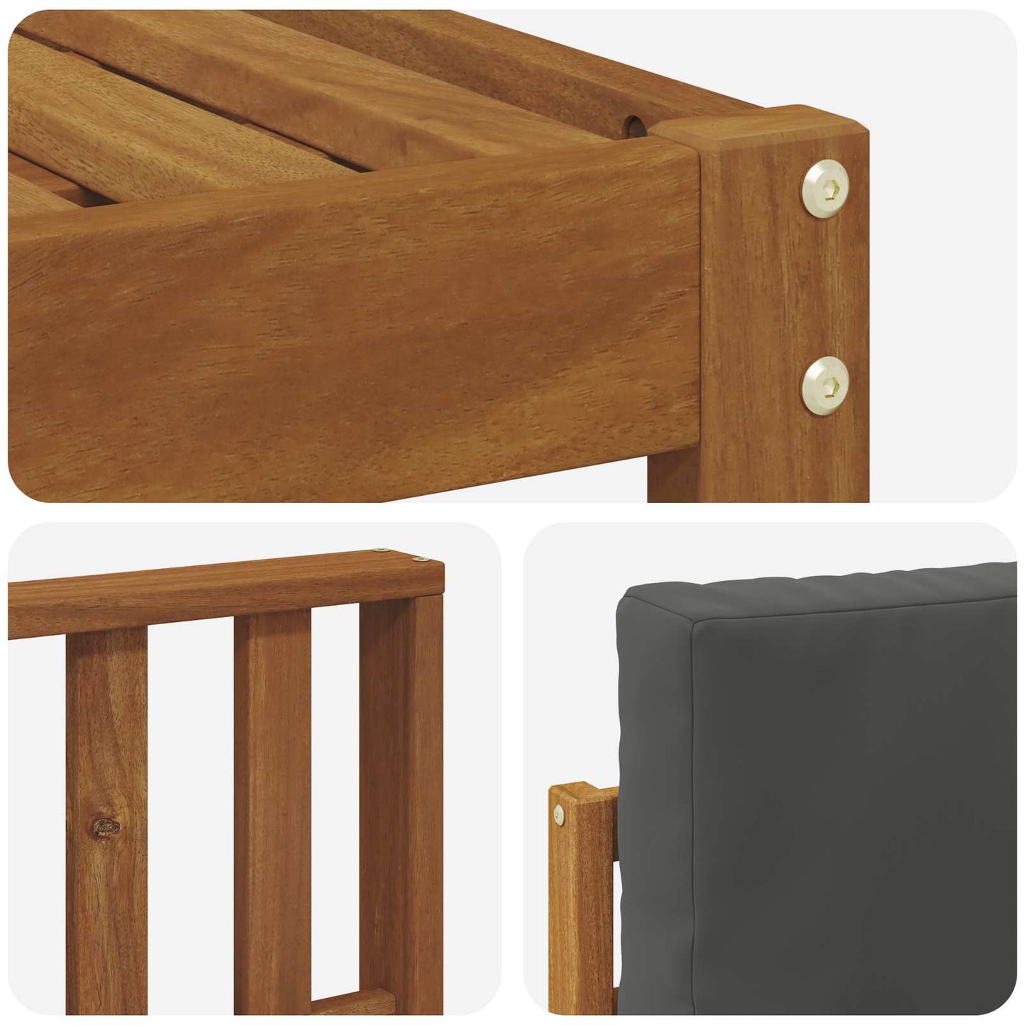 Set di divani da esterno con cuscino 8 pcs Naturale e Antracite