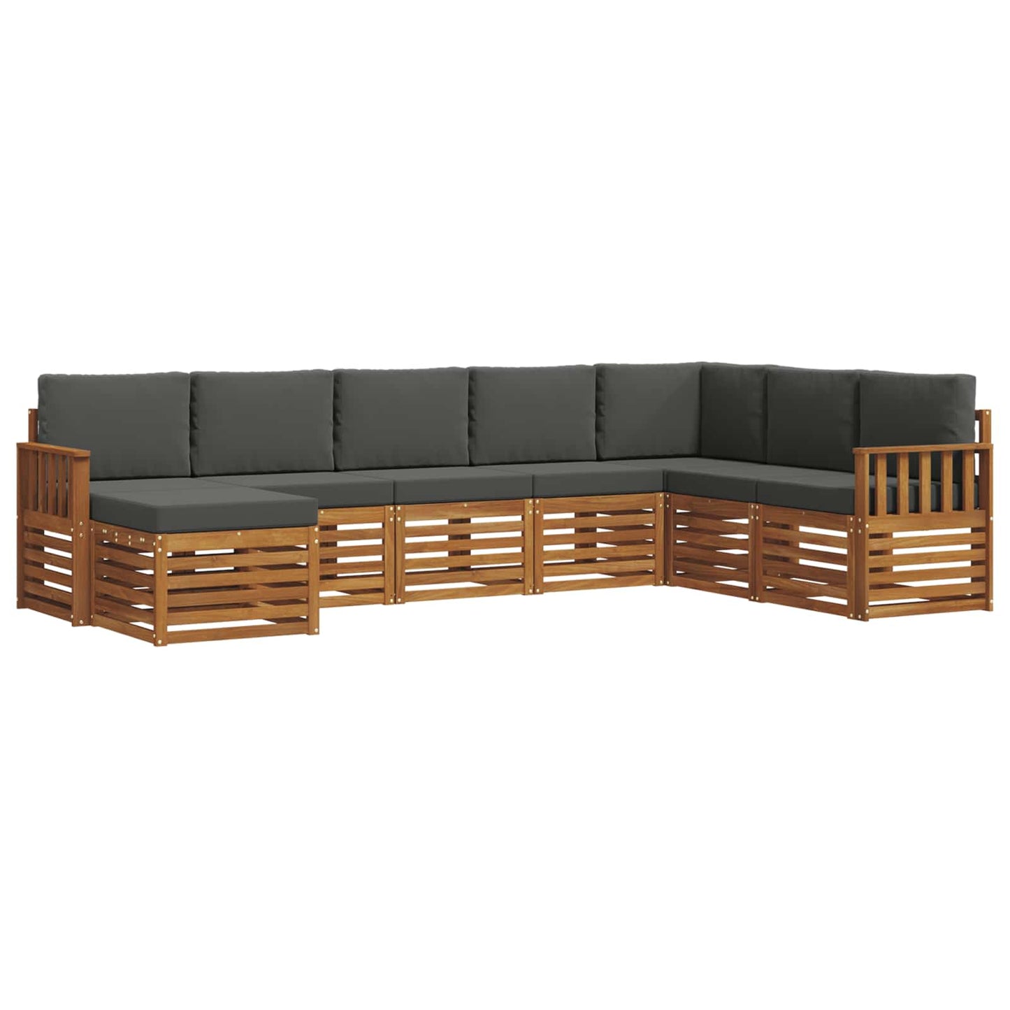 Set di divani da esterno con cuscino 8 pcs Naturale e Antracite