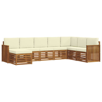 Set di divani da esterno con cuscino 8 pcs Naturale e Crema