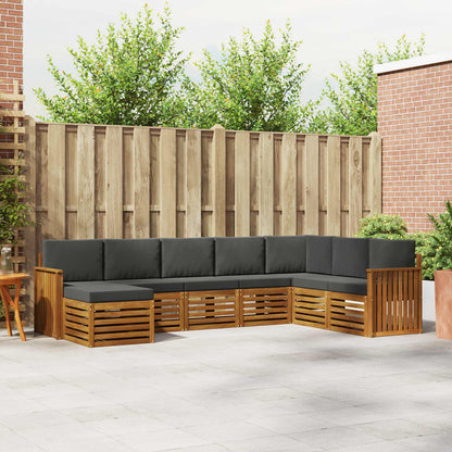 Set di divani da esterno con cuscino 8 pcs Naturale e Antracite