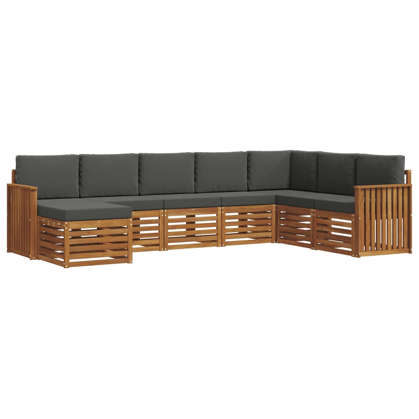 Set di divani da esterno con cuscino 8 pcs Naturale e Antracite | homemem39