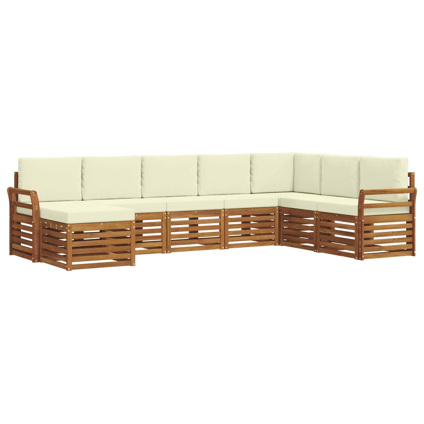 Set di divani da esterno con cuscino 8 pcs Naturale e Crema | homemem39
