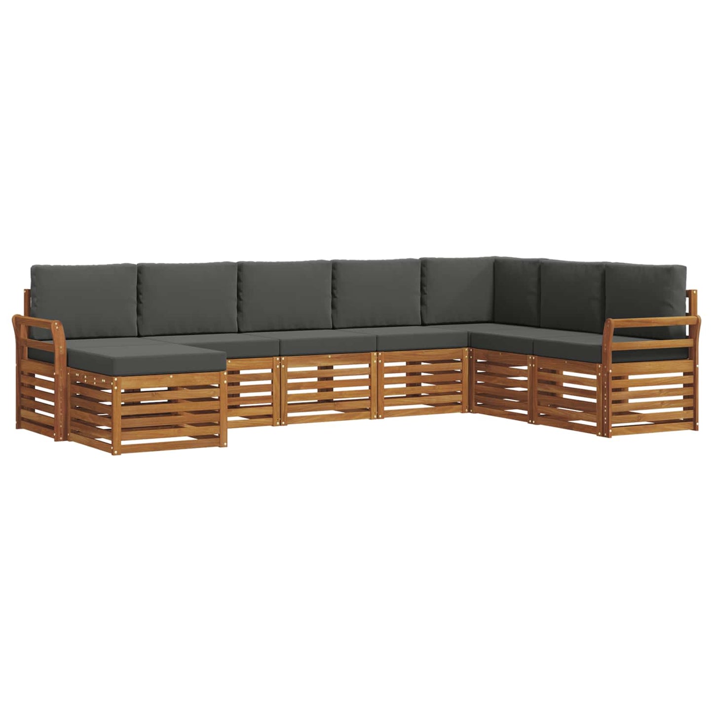 Set di divani da esterno con cuscino 8 pcs Naturale e Antracite
