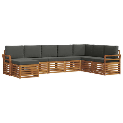 Set di divani da esterno con cuscino 8 pcs Naturale e Antracite