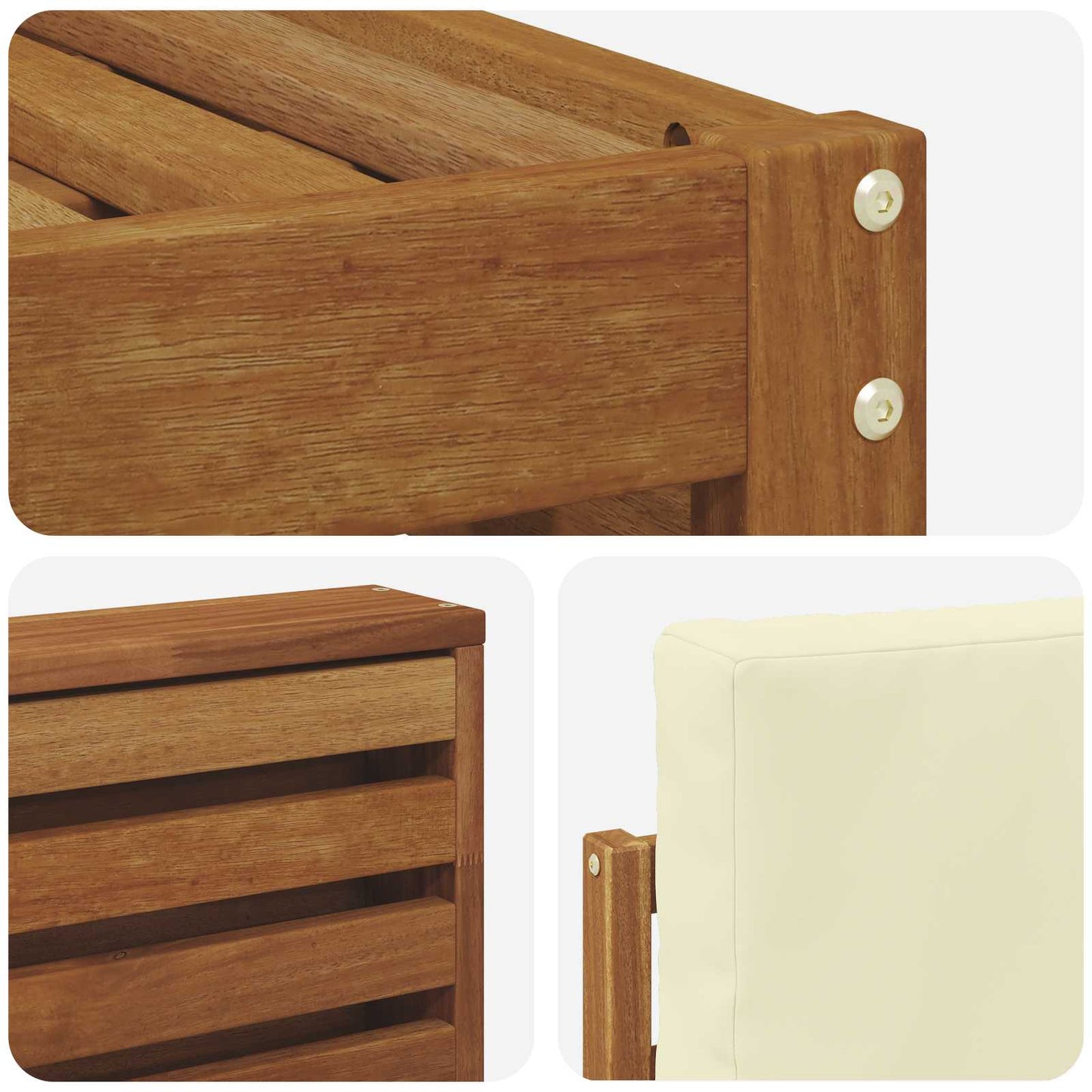 Set di divani da esterno con cuscino 8 pcs Naturale e Crema | homemem39