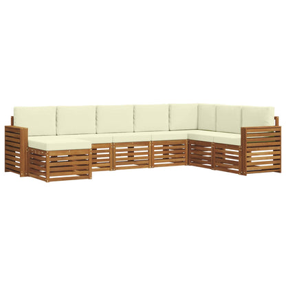 Set di divani da esterno con cuscino 8 pcs Naturale e Crema | homemem39