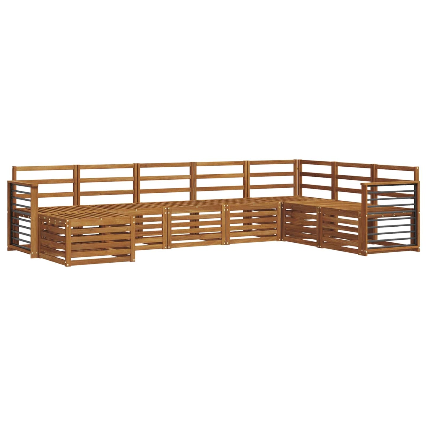 Set divani 8 pcs Naturale Legno di Acacia Massello
