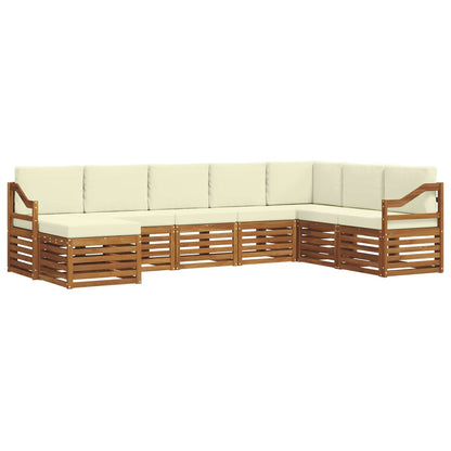 Set di divani da esterno con cuscino 8 pcs Naturale e Crema