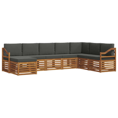 Set di divani da esterno con cuscino 8 pcs Naturale e Antracite