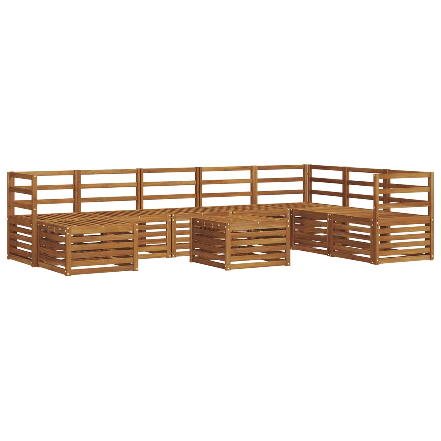 Set di divani da esterno 9 pcs Naturale