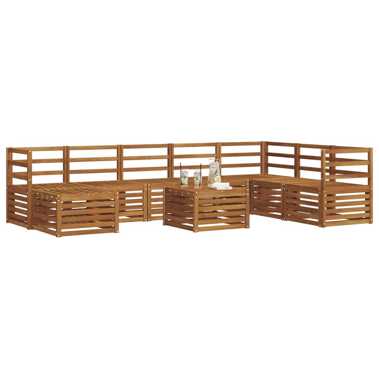 Set di divani da esterno 9 pcs Naturale