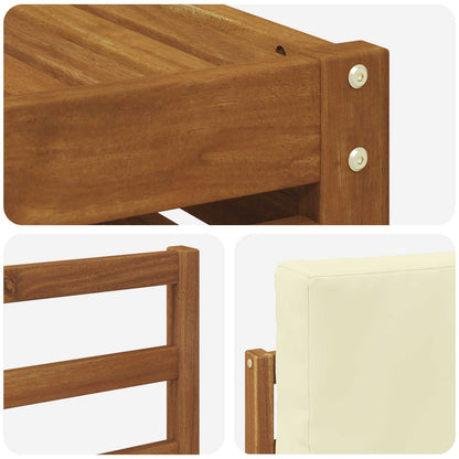 Set di divani da esterno con cuscino 9 pcs Naturale e Crema | homemem39