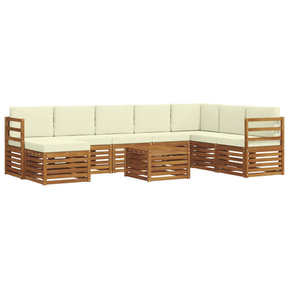 Set di divani da esterno con cuscino 9 pcs Naturale e Crema | homemem39