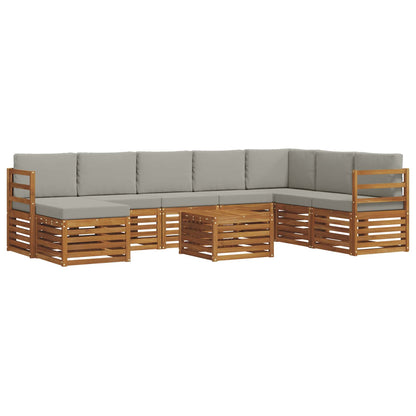 Set di divani da esterno 9 pcs Grigio Naturale e Chiaro | homemem39
