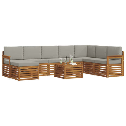 Set di divani da esterno 9 pcs Grigio Naturale e Chiaro | homemem39