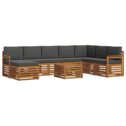 Set di divani da esterno con cuscino 9 pcs Naturale e Antracite | homemem39