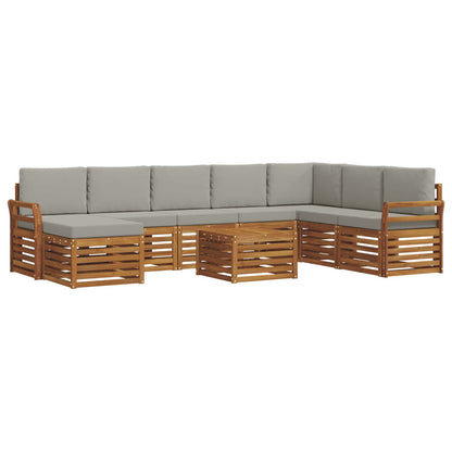 Set di divani da esterno 9 pcs Grigio Naturale e Chiaro | homemem39